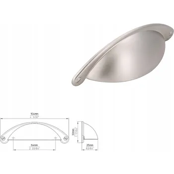 Nábytková úchytka SIRO 1761-103ZN27 vzhled nerezové oceli