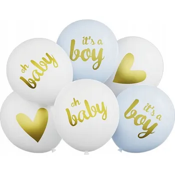 Balónek SADA BALÓNKŮ IT'S A BOY OH BABY MODRO-ZLATÁ 6 KS