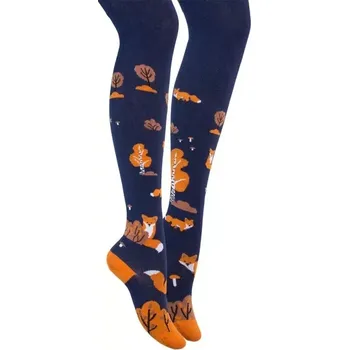 Dámské punčochy Dětské punčochy Lišky G - 92-98 / tmavě modrá