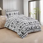 Jahu Povlečení 2 dílné mikroplyš VÁNOCE ŠEDOBÍLÉ 140x200, 70x90