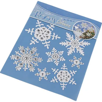 Vánoční dekorace Vánoční samolepky plastické 3D Varianta: 2 bílá vločka, Balení: 1 karta