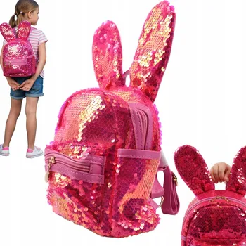 Městský batoh ZAJÍČEK S CEKINAMI MALÝ BATOH PRO PŘEDŠKOLÁKA ŠKOLNÍ