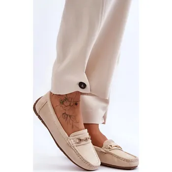 Dámské mokasíny Dámské klasické semišové mokasíny béžové Corinell 36