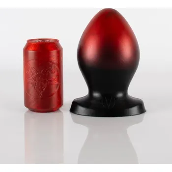 Anální kolík Twisted Beast Ted Demon Blood (Ombre) 12.6", prémiový silikonový anální kolík 17,5 x 7,4–10 cm