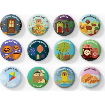 Kalendář Dokido Podzimní radovánky - velká sada magnetek