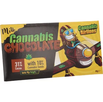 Čokoláda Cannabis Airlines konopná mléčná čokoláda od společnosti Cannaline.