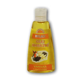 Masážní přípravek Masážní olej s vanilkou a rakytníkem je určen pro masáže svalů, šlach a kloubů.