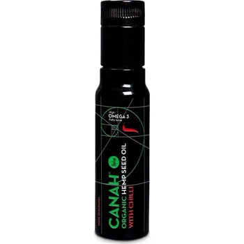 Rostlinný olej Za studena lisovaný BIO konopný olej nejvyšší jakosti s chilli. Ideální doplněk salátů a studené kuchyně.