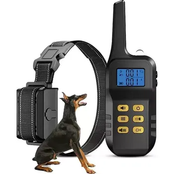 tréninková pomůcka pro psa TopTechnology Automatický psi tréninkový zařízení proti štěkání - elektronický obojek pro dva psy (žlutý)