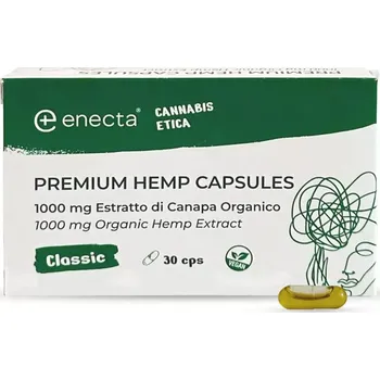 CBD Premuim veganské konopné kapsle od společnosti Enecta.