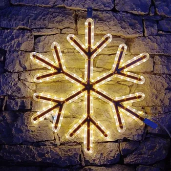 LED páska DECOLED LED světelná vločka VIII, závěsná 3D tisk, pr. 67 cm, FLASH, teple bílá, IP67