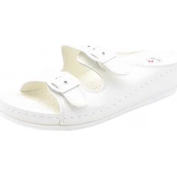 Dámská zdravotní obuv SAMLUX® Zdravotní pantofle dámské s přezkami 508-2 white Velikost: 39