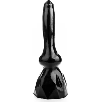 Dildo Dark Crystal DC60, černé vinylové anální dildo 26,5 x 3–6,9 cm