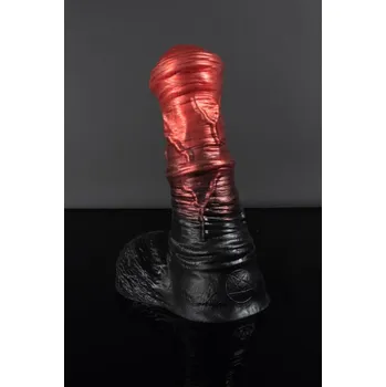 Dildo Twisted Beast Nessus Demon Blood (Ombre) XL, prémiové silikonové dildo s Vac-U-Lock s přísavkou 29,7 x 8–9,2 cm