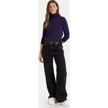 Dámský svetr Tommy Jeans Rolák Essential DW0DW21672 Fialová Regular Fit XS