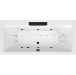 POLYSAN CASCATA hydromasážní vana, 185x85x45cm, kaskáda černá, Highline Hydro-Air, černá