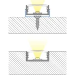 McLED ML-761.352.43.2 Přisazený hliníkový profil černý PF, 24x10 mm, včetně mléčného difuzoru, 2 m