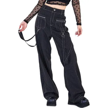 Dámské kalhoty kalhoty dámské JAWBREAKER - Pinstripe Cargo - Black - XS