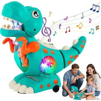 INTERAKTIVNÍ DINOSAURUS S HUDBOU A SVĚTLEM AUTOMATICKY OBJÍŽDÍ PŘEKÁŽKY