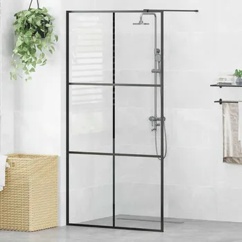 vidaXL Sprchová zástěna walk-in 100 x 195 cm čiré ESG sklo [151025] Barva: Černá