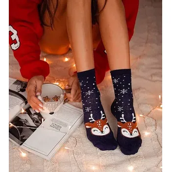 Dámské punčochy Dámské ponožky Se srnkou M - 37-41 / tmavě modrá