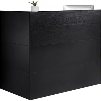 Psací stůl Recepční stůl VEVOR, 55,12 x 31,50 x 47,24 palce, pultový stůl ve tvaru L, kancelářský recepční pult se zásuvkou, odkládací plochou na klávesnici a úložnou skříňkou, pro pokladny, vstupní halu, kosmetický salon a kancelář, černý