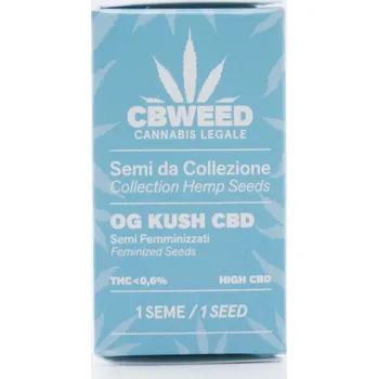 Semeno Cbweed OG kush CBD je feminizovaná odrůda, která má jedinečnou kořenitou vůni a mohutnou produkci.