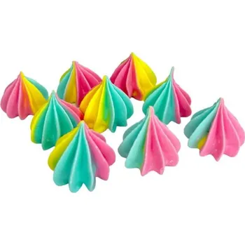 Jedlá dekorace na dort Mini pusinky barevné 9ks - I LOVE CAKES