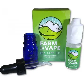 Kosmetická sada Sada Farm to Vape Pineapple mění bylinné koncentráty, jako je vosk nebo olej, na e liquid. Sada Vape Kit se dodává s 10 ml ředidla s příchutí limetky a skleněnou lahvičkou s kapátkem, kterou lze vyvařit a která slouží k míchání/ředění koncentrátů do dokon
