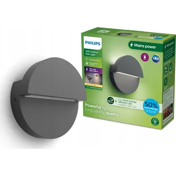 Venkovní osvětlení Venkovní nástěnné svítidlo Philips šedé s integrovaným LED zdrojem 4,3 W