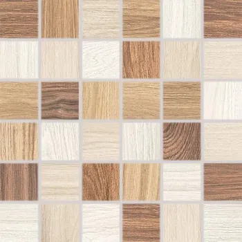 Stavebniny RAKO Board DDM06145 Mozaika 4,7x4,7 cm – Vícebarevná (Mix), Vzhled Dřeva, Dekor