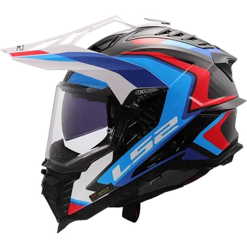 Helma na motorku Ls2 mx701 explorer c frontier ii white blue-06 s