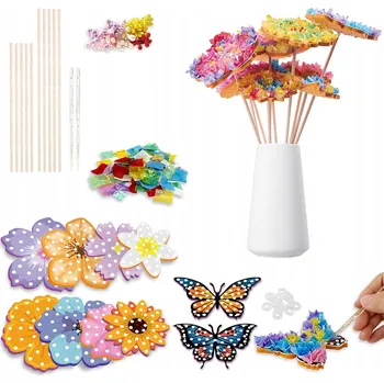 kreativní sada KREATIVNÍ VÝTVARNÁ SADA PRO HOLČIČKU KVĚTINY KYTICE DO VÁZY DIY