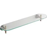 SAPHO DIAMOND skleněná police, čiré sklo, bronz