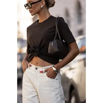 Dámské tričko Ivon Dámské tričko s krátkým rukávem Elvie čokoládová M