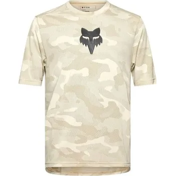 Cyklistické oblečení Pánský dres na kolo Fox RANGER TRU DRI SS 2XL Béžová, Černá