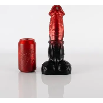 Dildo Dildo Twisted Beast Pegasus Demon Blood (Ombre) malé, prémiové silikonové dildo s Vac-U-Lock přísavkou 24,5 x 4,6–6,1 cm
