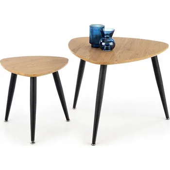 Konferenční stolek Konferenční stolek Halmar oválný 60 x 60 x 49 Cm dub zlatý