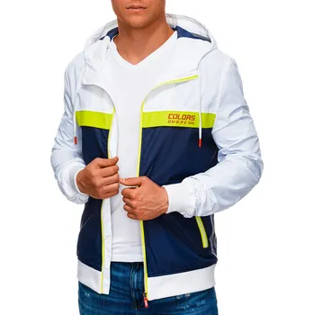 Ombre Clothing Pánská přechodová bunda Firenze bílo-navy L C438