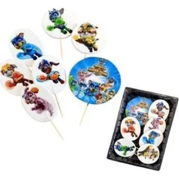 Jedlá dekorace na dort Cukrová figurka Super Paws zápich - K Decor