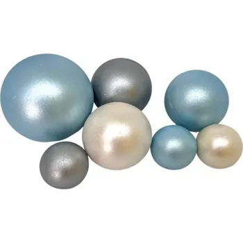 Vánoce Čokoládové koule 7ks modro bílo stříbrné - K Decor