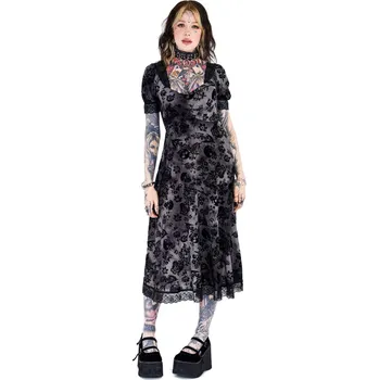 Dámské šaty šaty dámské JAWBREAKER - Flocked Skull - Grey - DRA 10230 - XXL