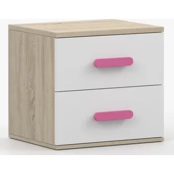 Noční stolek Idzczak Noční stolek Smyk III 22 dub sonoma + bílá Vyber barvu: Růžová