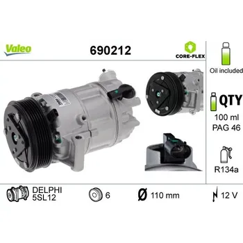 Kompresor klimatizace Kompresor, klimatizace VALEO 690212