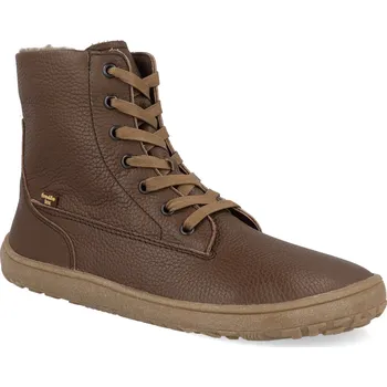 Dívčí zimní obuv Barefoot zimní boty Froddo - Tex Laces Brown tmavě hnědé Velikost: 40