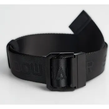 Opasek Reporter Young | Chlapecký černý pásek z textilu s kovovou sponou a vyraženými nápisy - Barva ČERNÁ, Velikost R2 243-0993B-19-100-1