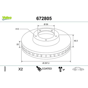 Brzdový kotouč Brzdový kotouč VALEO 672805