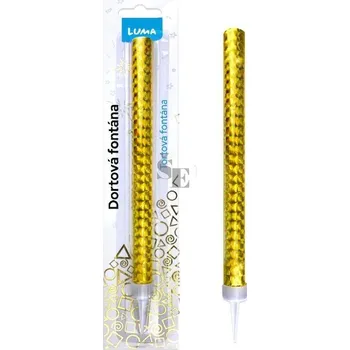 Dortová svíčka Svíčka na dort fontána zlatá včetně bodce 18cm D614114