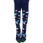 Dívčí punčochy Barevné květy - 128-134 / tmavě modrá