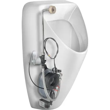 SCHWARN urinál s automatickým splachovačem 6V DC, zadní přívod, zadní odpad